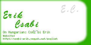 erik csabi business card